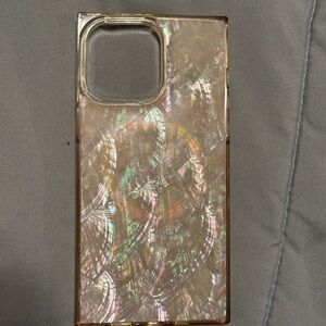 Pearlescent Iridescent Phone Case - Rose/White